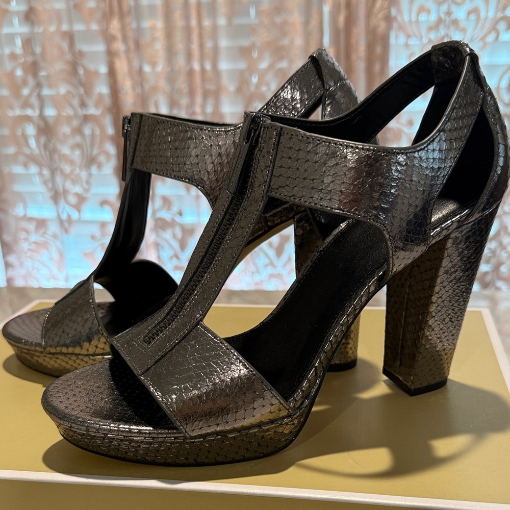 Michael Kors Metallic High Heel Sandals